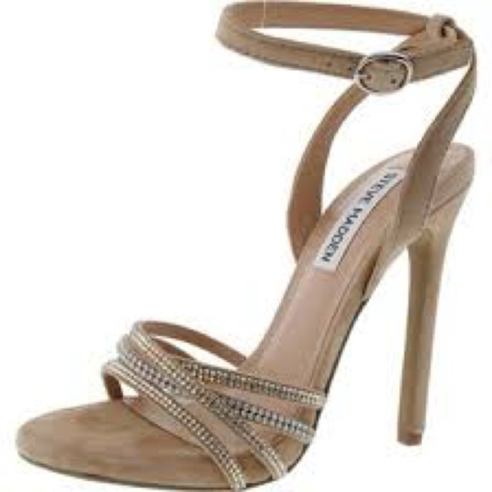 Steve Madden Tan Rhinestone Heels